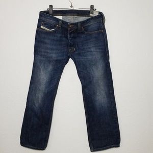 Diesel Safado 32 Blue Distressed Cropped Jean